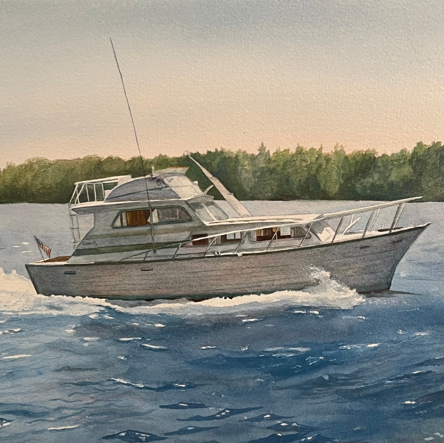 BEVERLY KAISER Yacht Portrait watercolor on paper 4