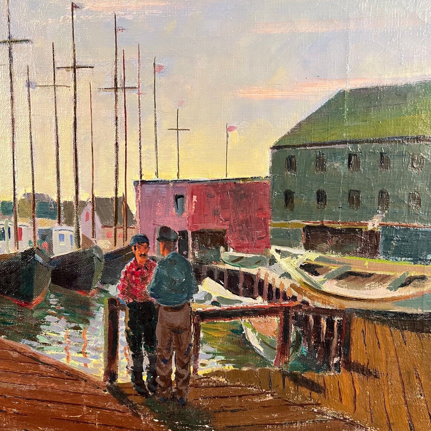 DON LOUIS RUF Harbor Scene Oil on Canvas