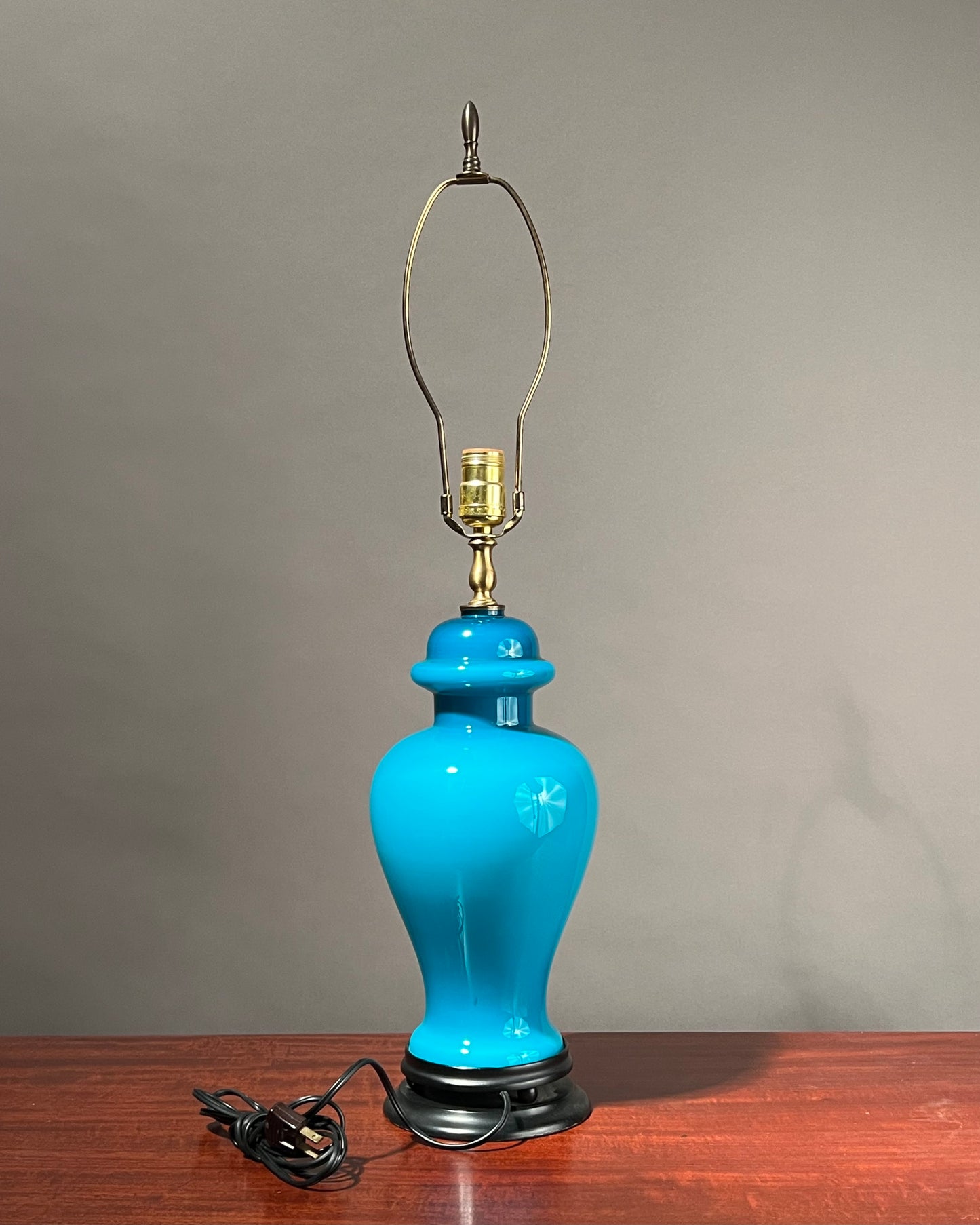 French Blue Glass Lamp