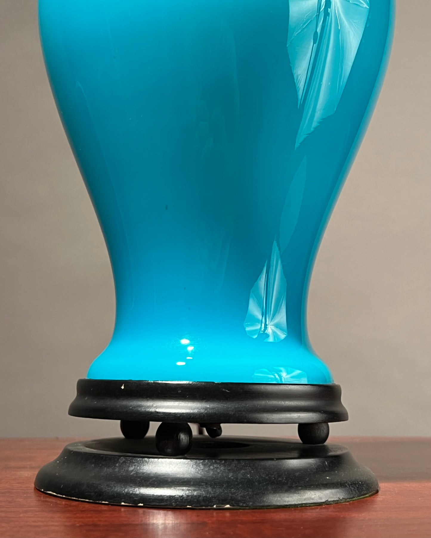 French Blue Glass Lamp