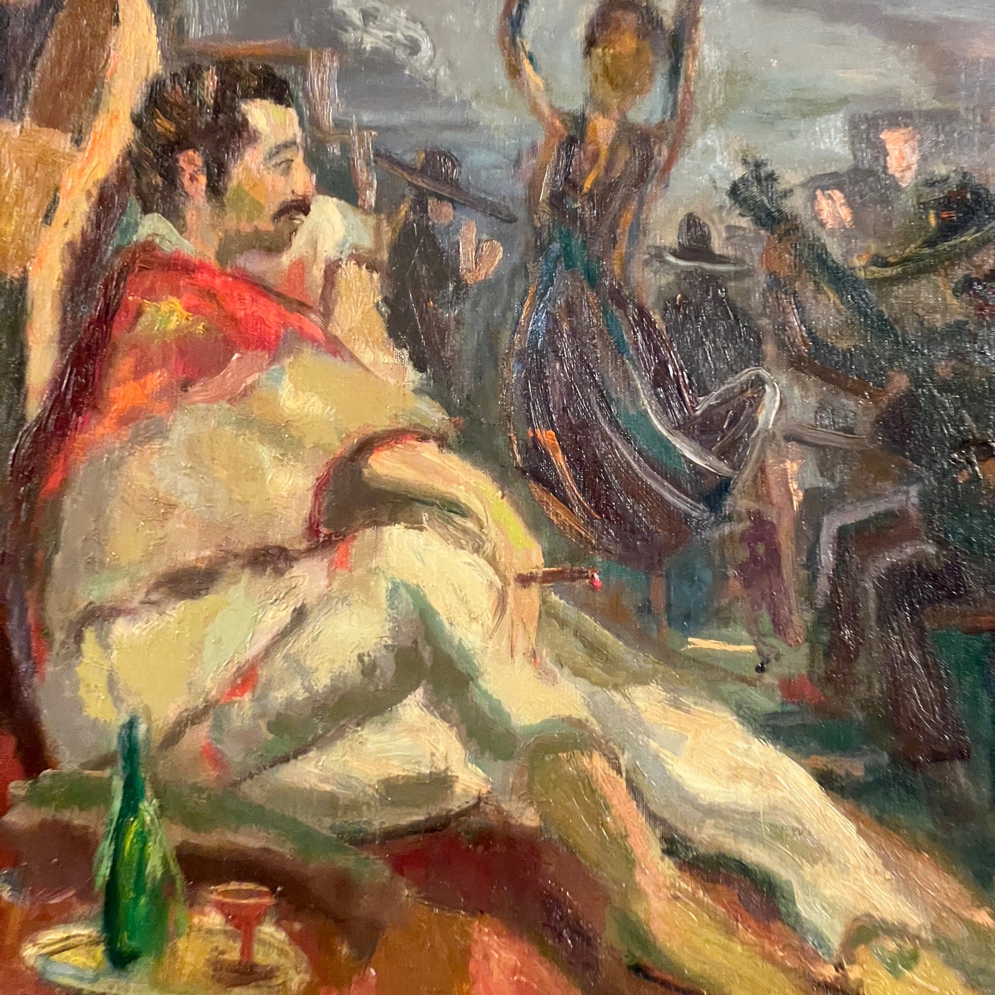 JOSEPH RIMINI, Mariachi Singer Resting. oil on canvas