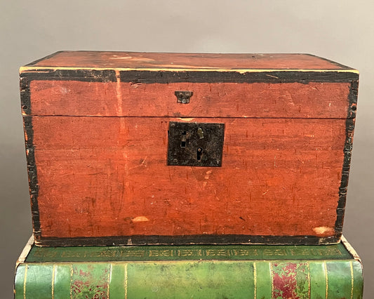 Paint Decorated Wooden Document Box