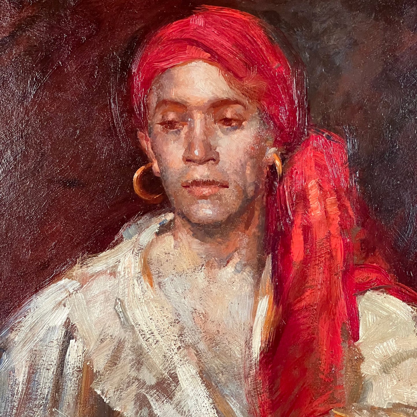 Portrait of a Handsome Gypsy Man, Oil on Canvas