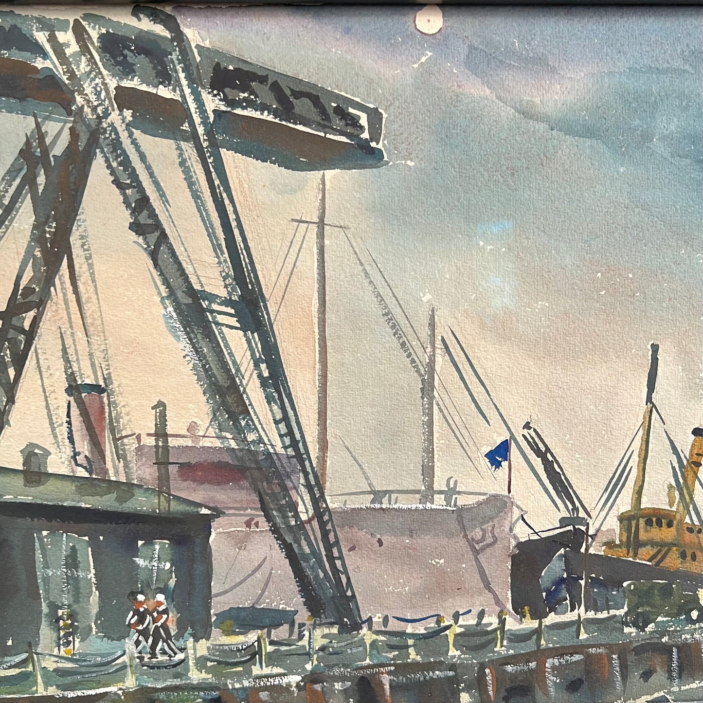 RICHARD TRIPPE, Active Harbor, Watercolor on Paper