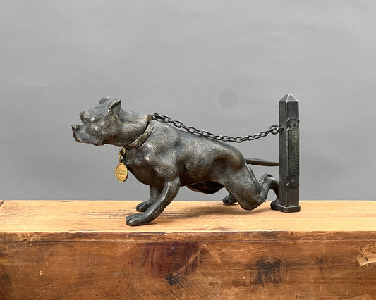 19th Century French Bronze Vesta Case Match Strike Mastiff Dog