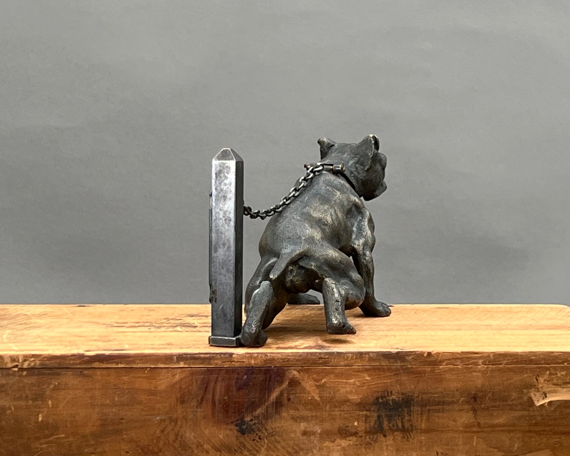 19th Century French Bronze Vesta Case Match Strike Mastiff Dog