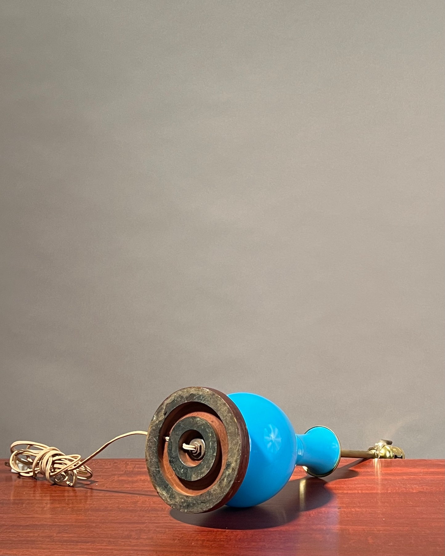 French Blue Glass Lamp