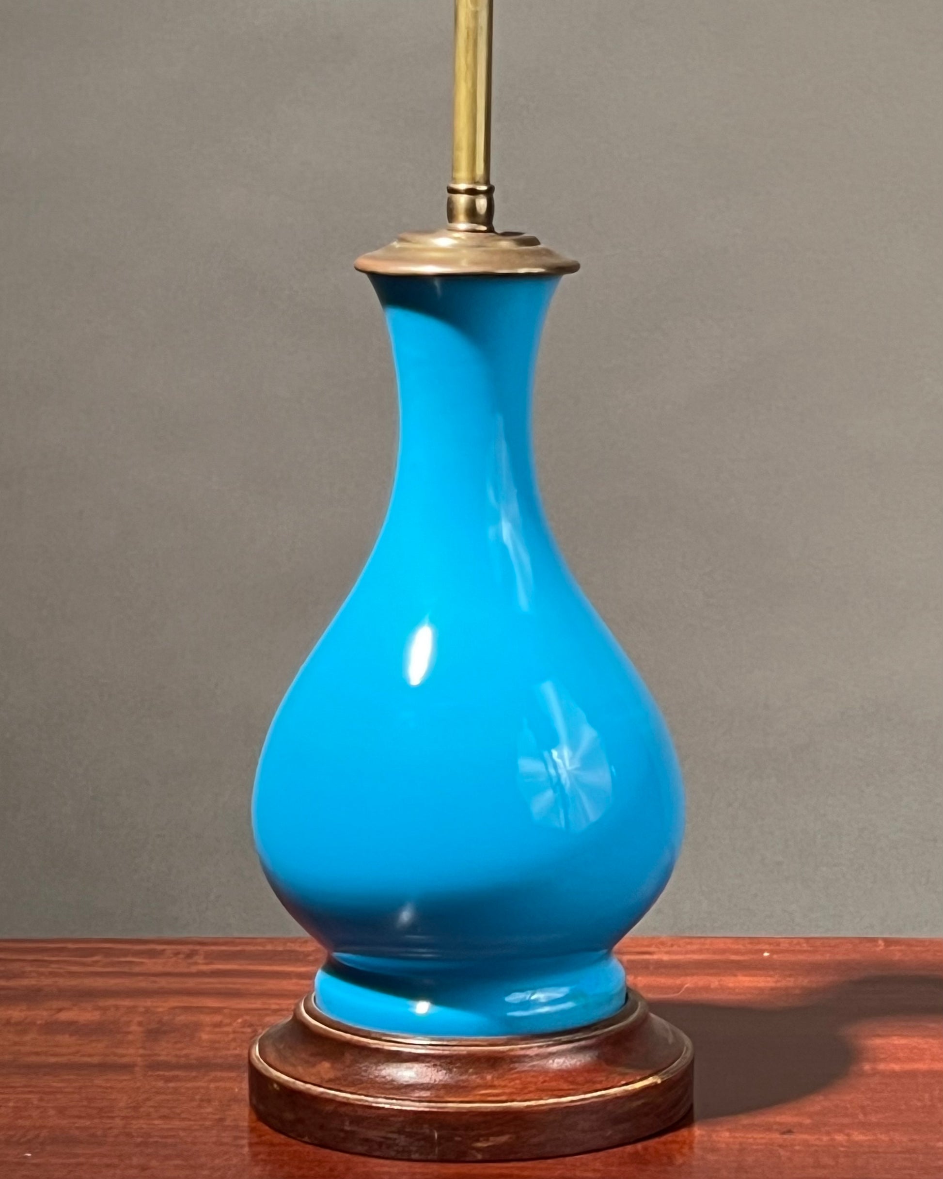 French Blue Glass Lamp