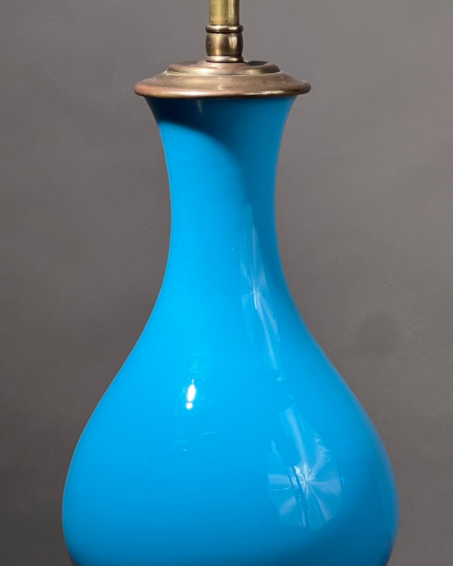 French Blue Glass Lamp