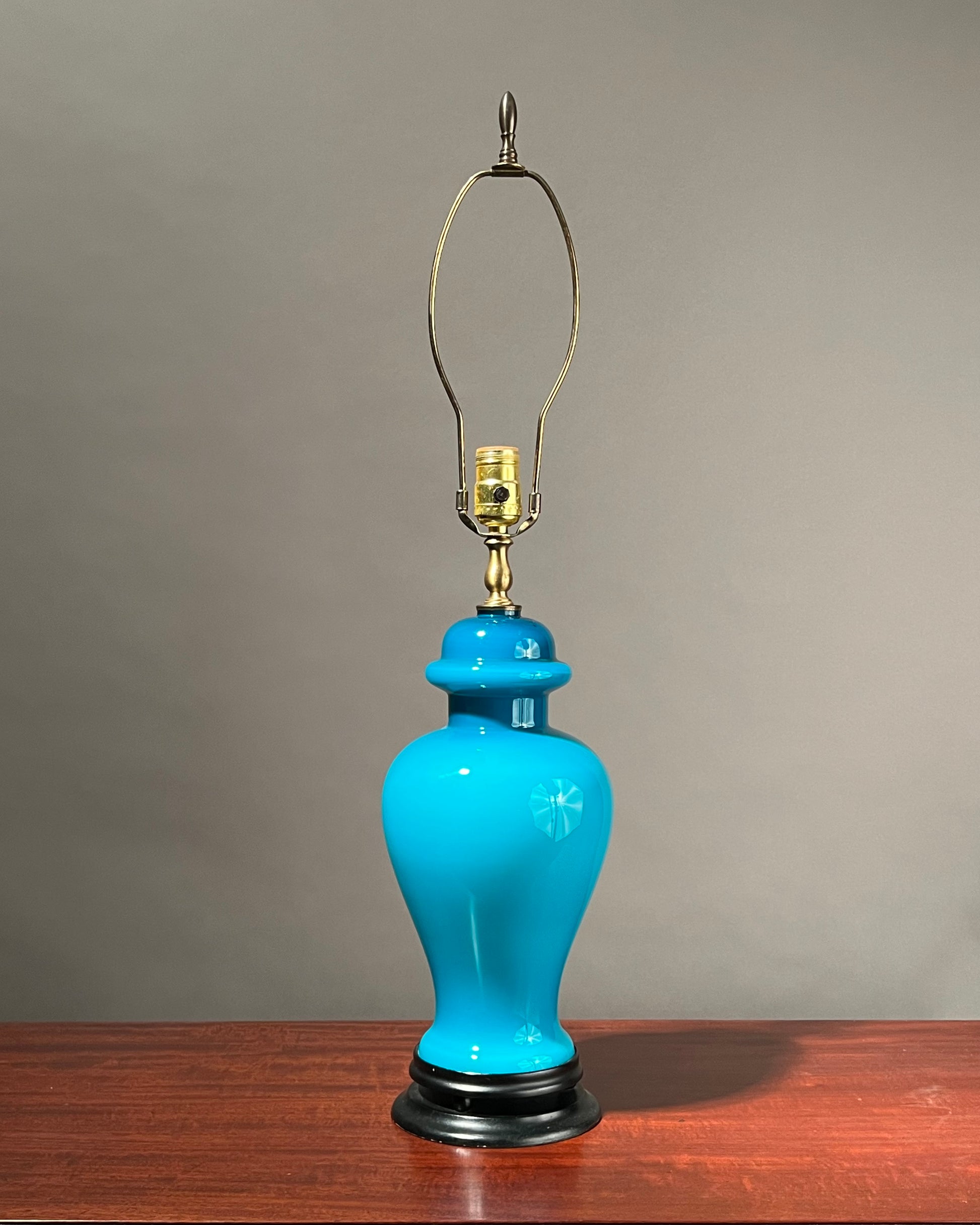 French Blue Glass Lamp