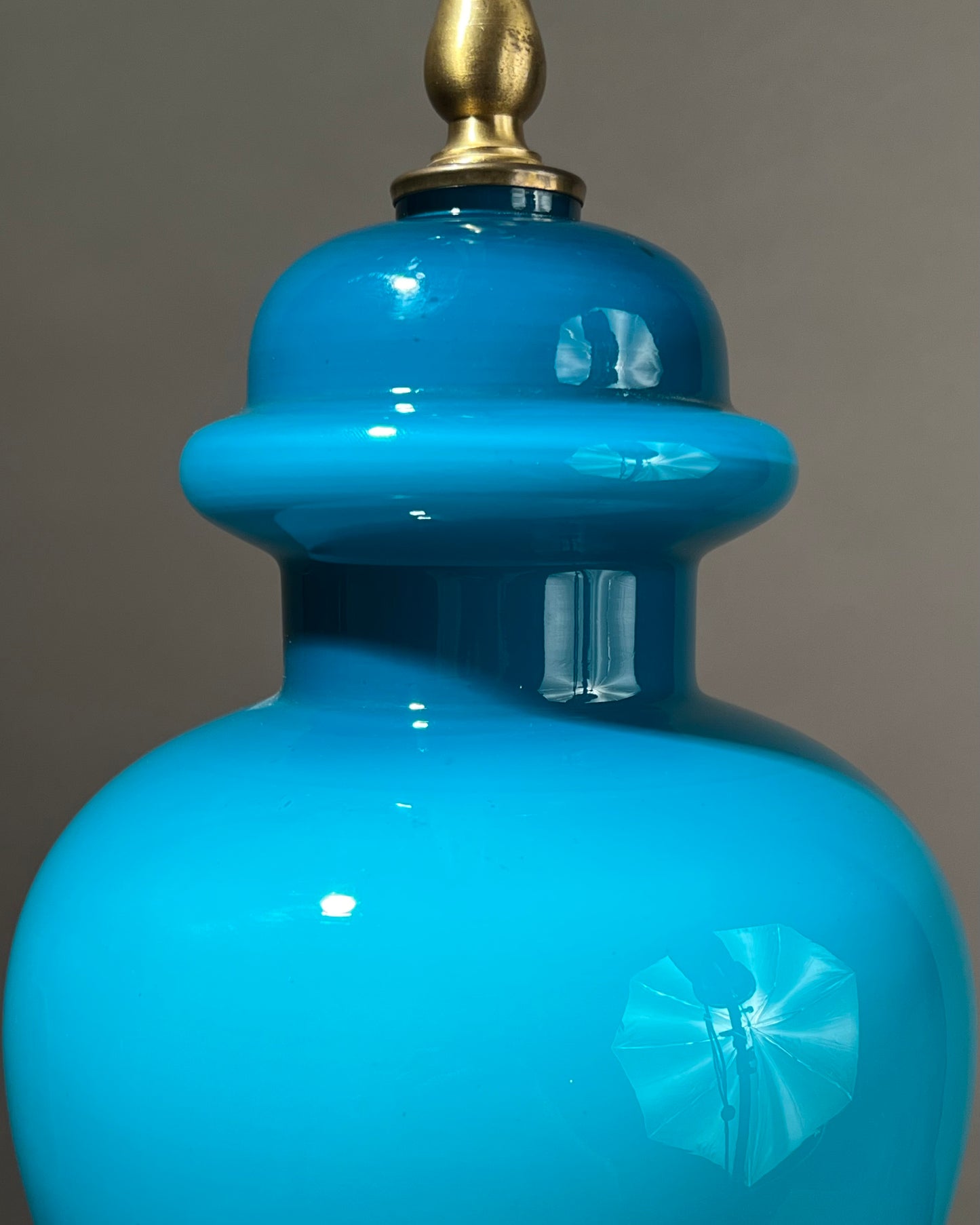 French Blue Glass Lamp