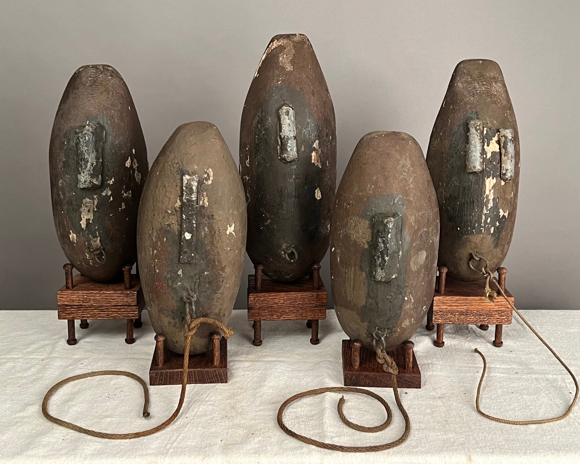 Original Rig of 5 Black Duck Decoys