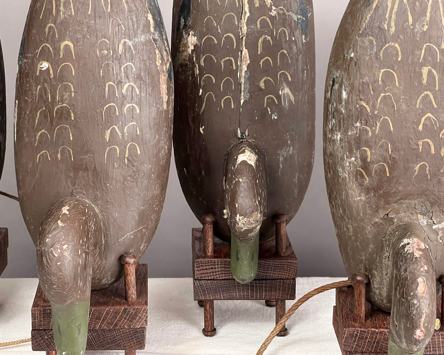 Original Rig of 5 Black Duck Decoys