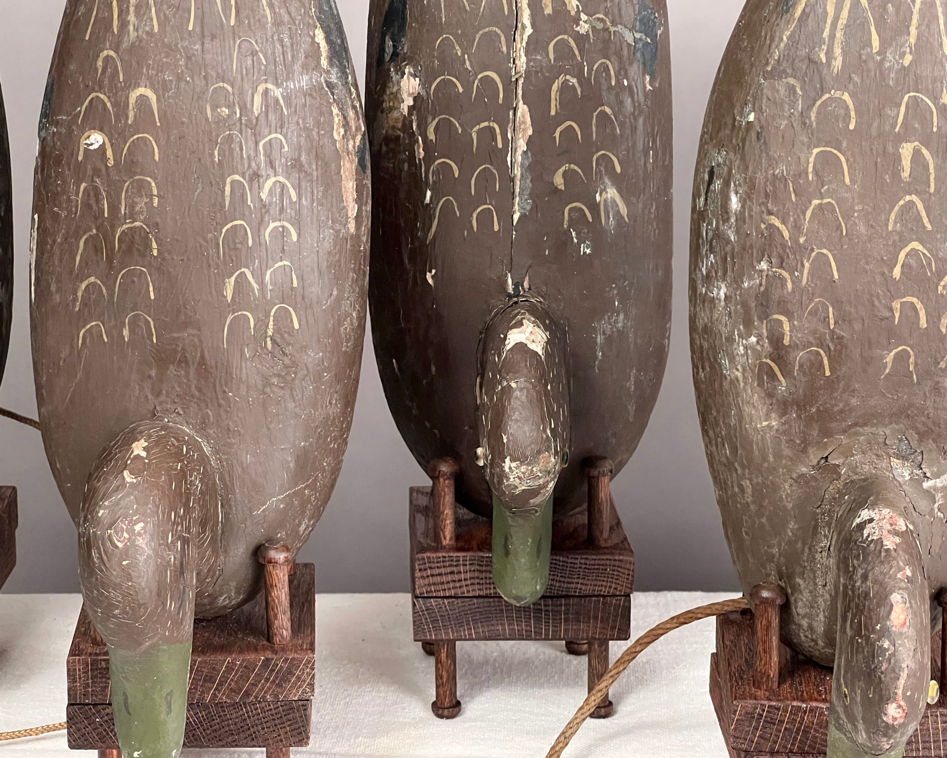 Original Rig of 5 Black Duck Decoys