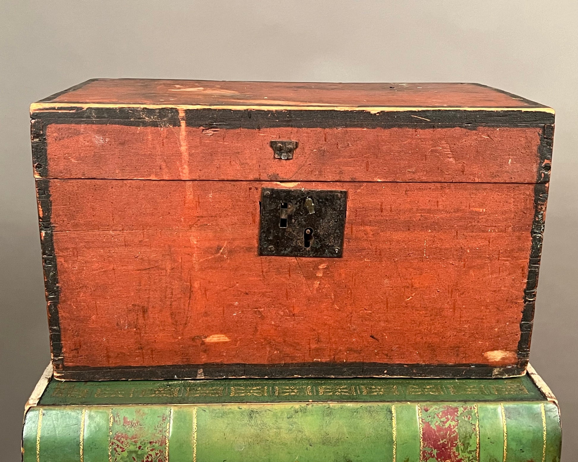 Paint Decorated Wooden Document Box