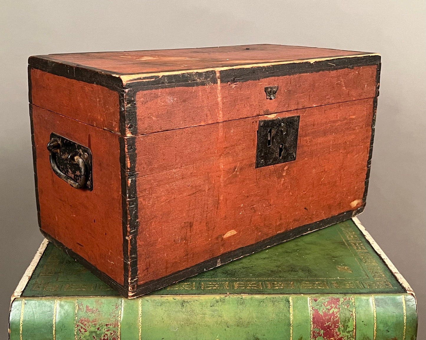 Paint Decorated Wooden Document Box