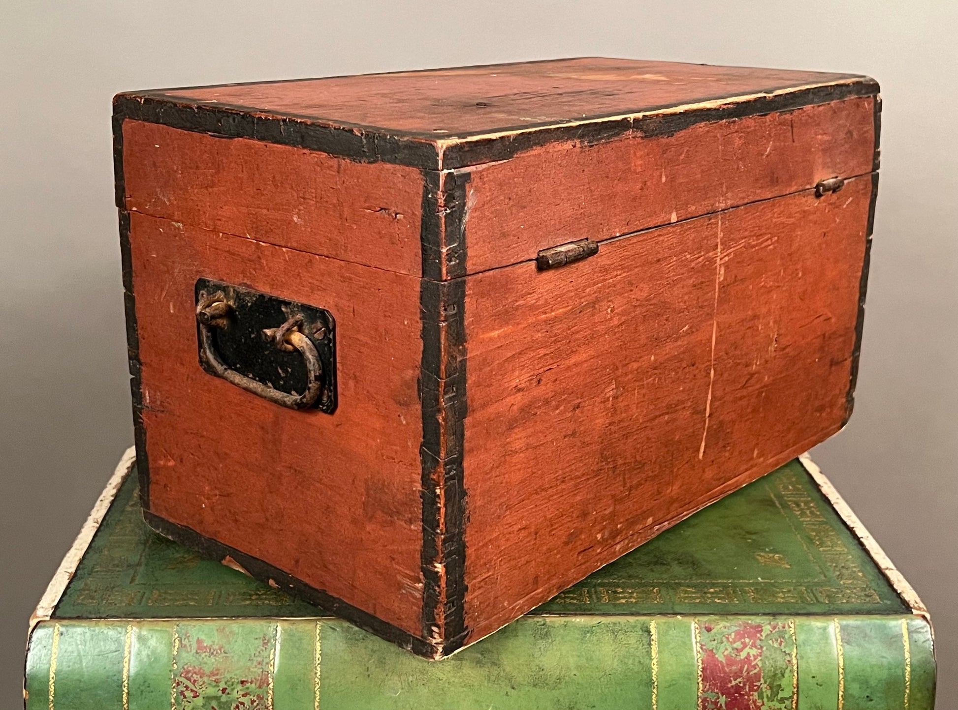 Paint Decorated Wooden Document Box