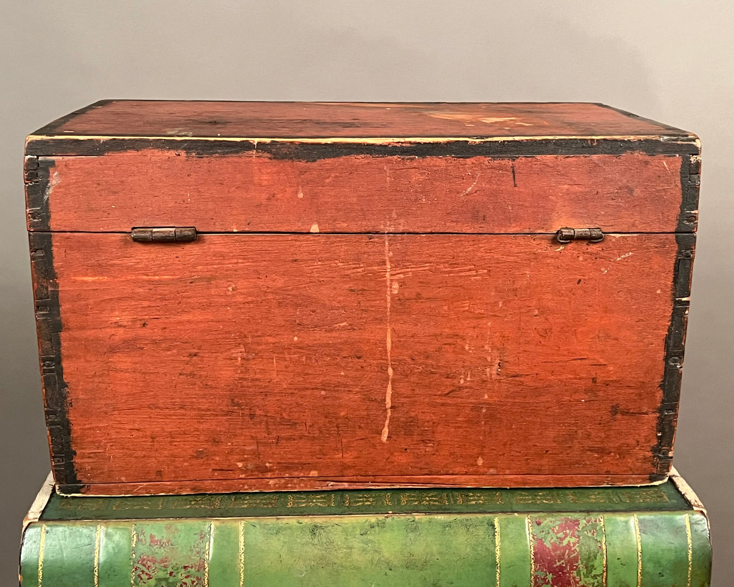 Paint Decorated Wooden Document Box