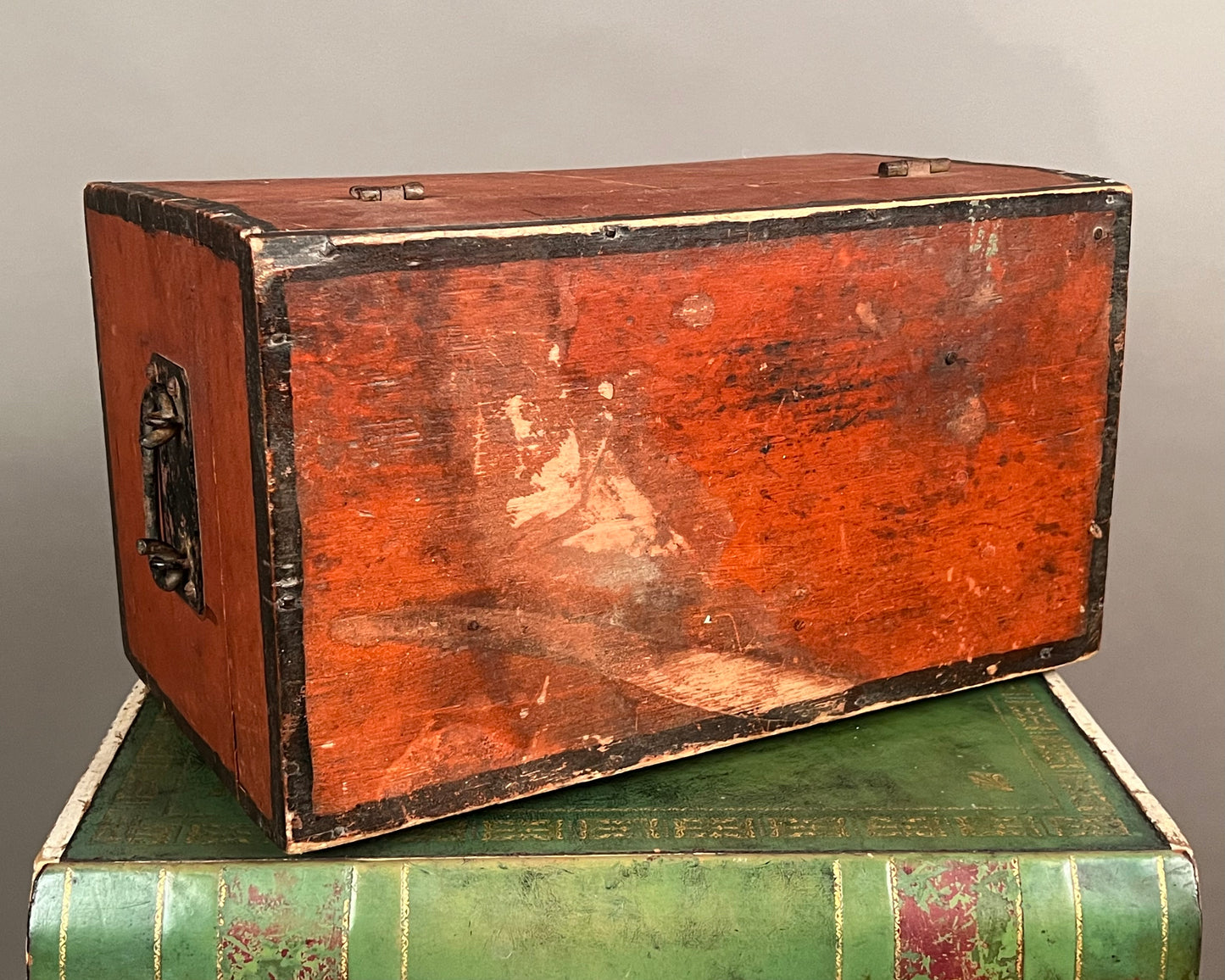 Paint Decorated Wooden Document Box