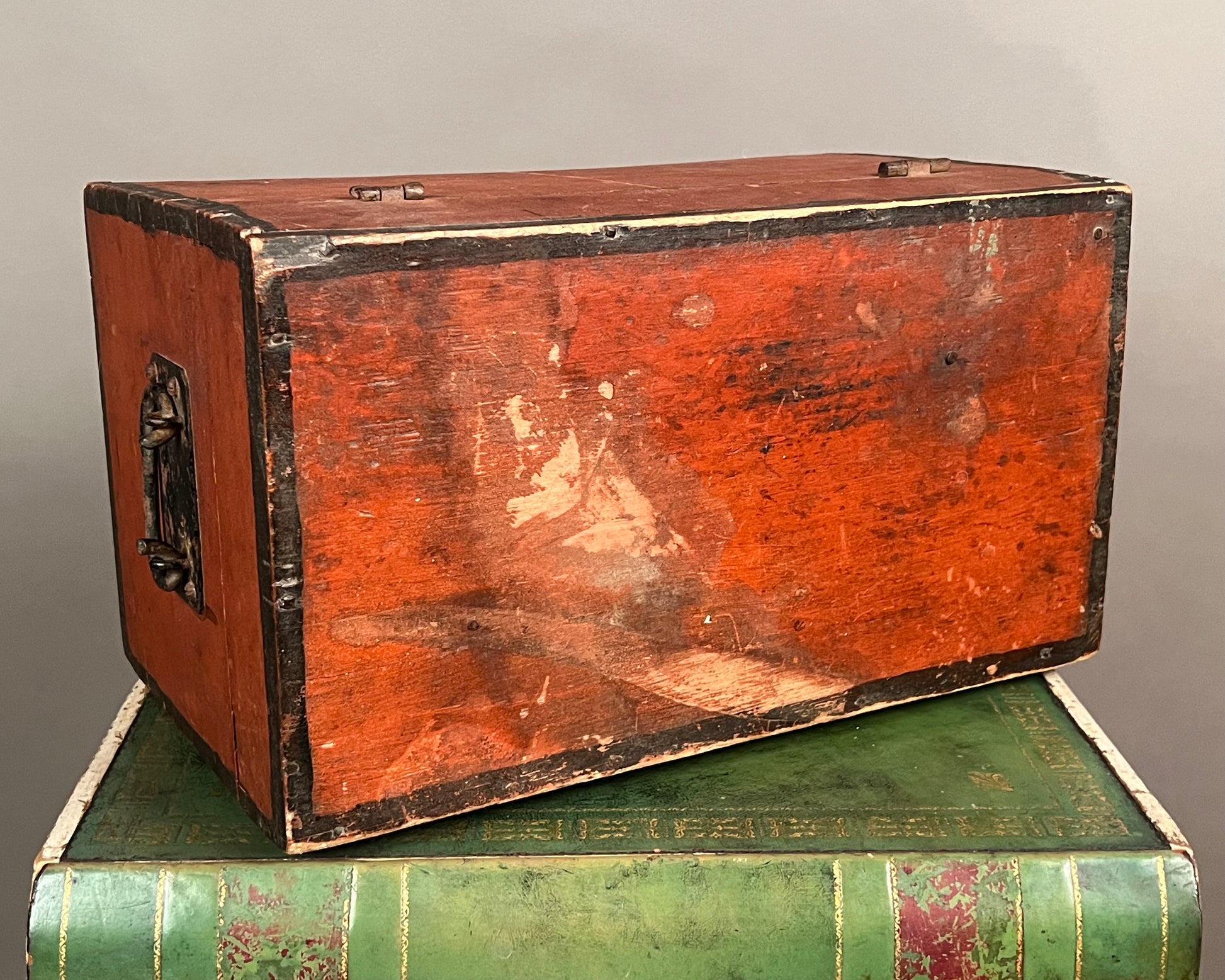 Paint Decorated Wooden Document Box