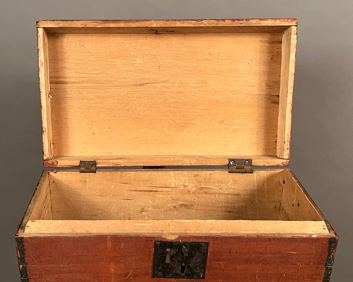 Paint Decorated Wooden Document Box