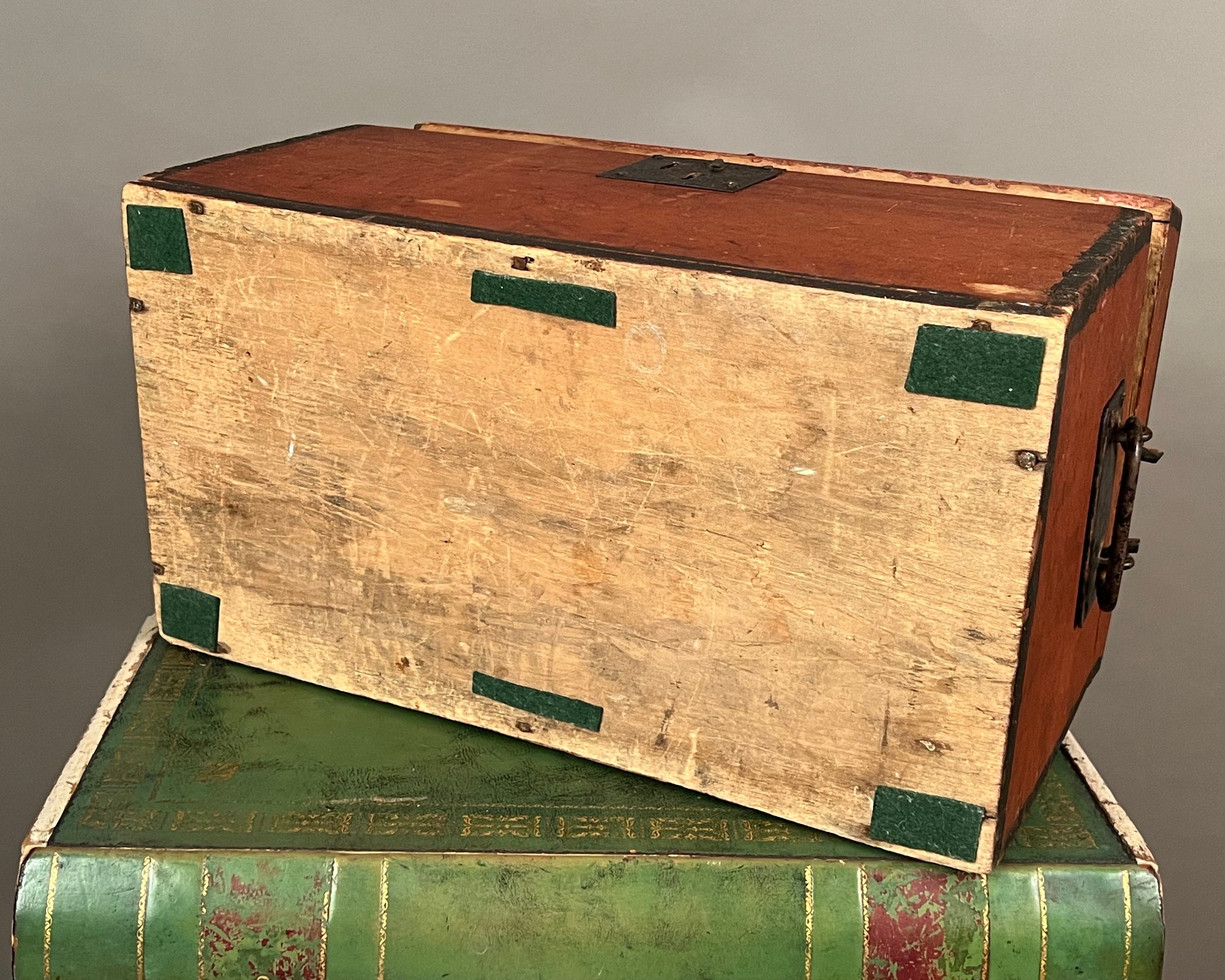 Paint Decorated Wooden Document Box