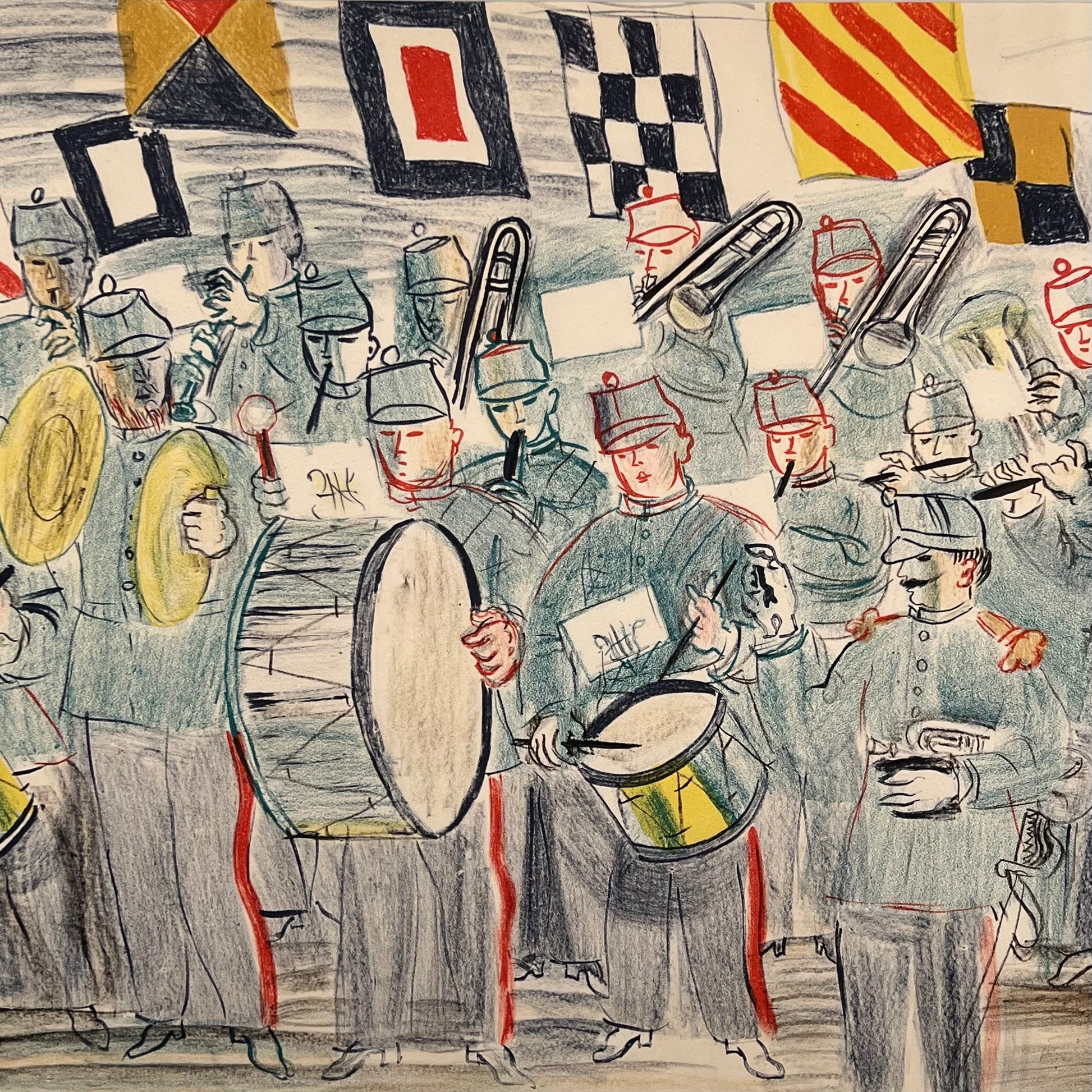 RAOUL DUFY, The  Band, color lithograph on paper