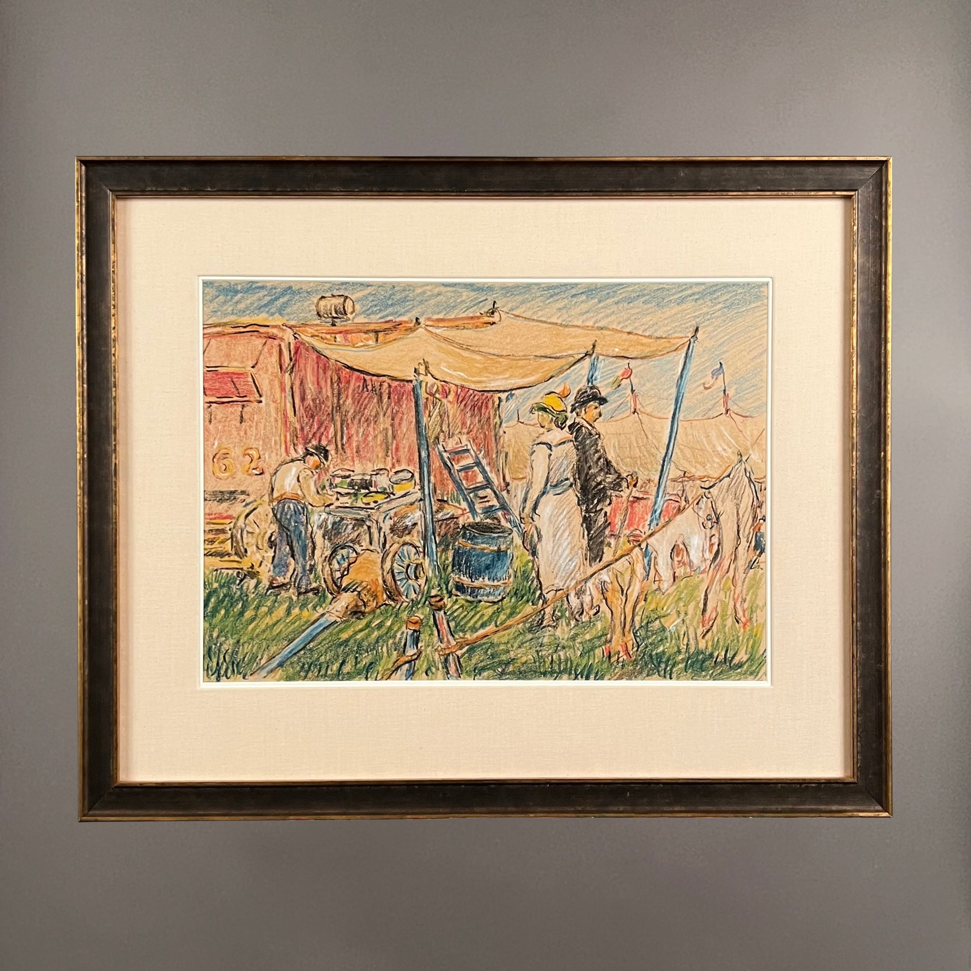 REYNOLDS BEAL, Sells Floto circus, crayon on paper