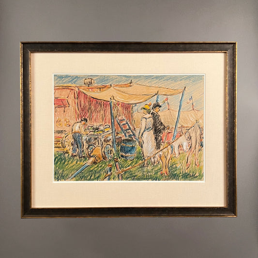 REYNOLDS BEAL, Sells Floto circus, crayon on paper