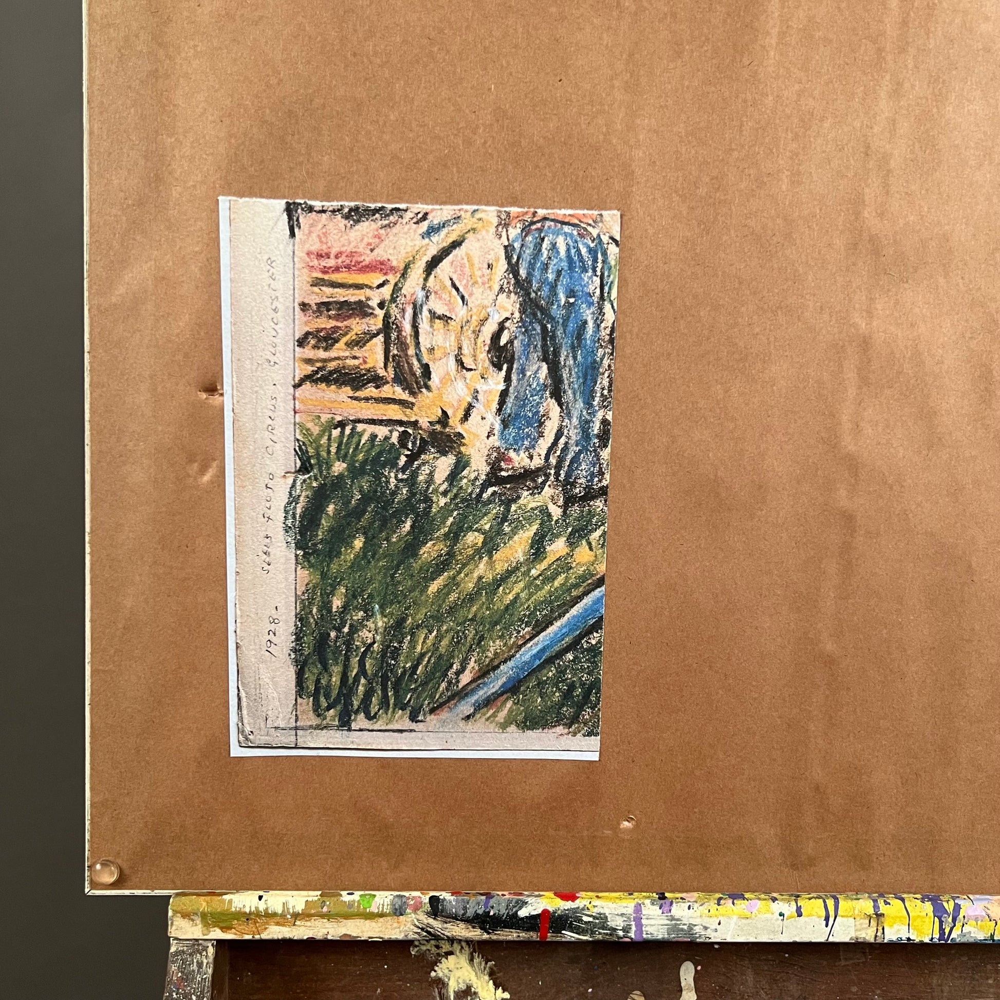 REYNOLDS BEAL, Sells Floto circus, crayon on paper