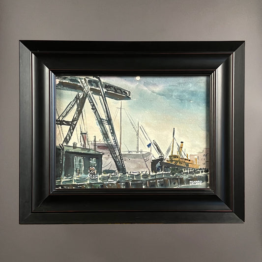 RICHARD TRIPPE, Active Harbor, Watercolor on Paper